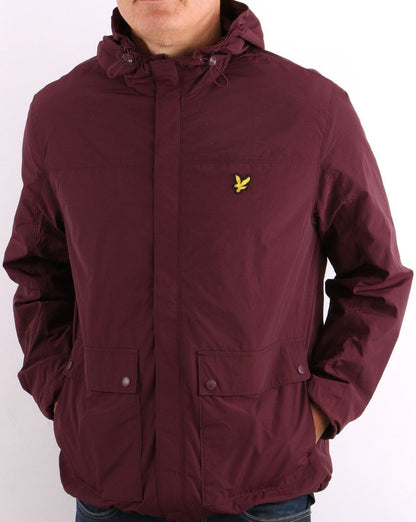 Lyle & Scott Hooded Pocket Jacket Burgundy