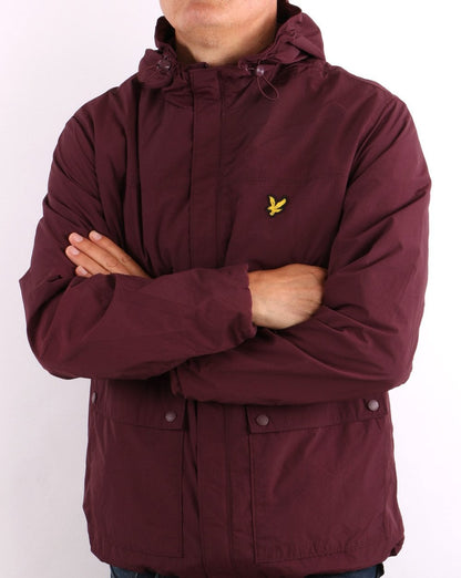 Lyle & Scott Hooded Pocket Jacket Burgundy