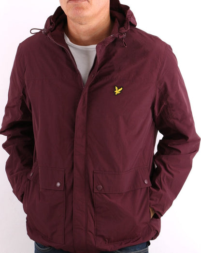 Lyle & Scott Hooded Pocket Jacket Burgundy