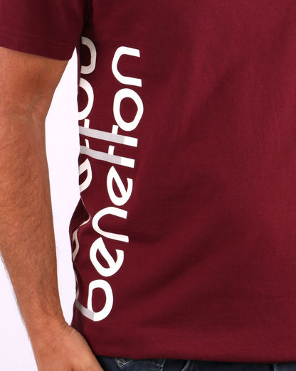 Benetton DNA Logo T-shirt Burgundy