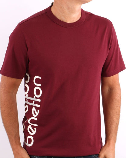 Benetton DNA Logo T-shirt Burgundy