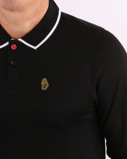 Luke Meadtastic Long Sleeve Polo Shirt Black