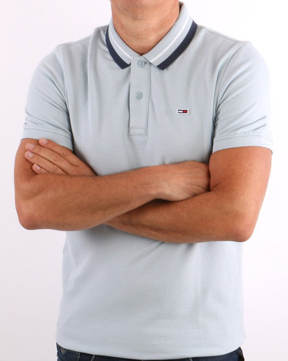Tommy Jeans Tipped Polo Shirt Sky Blue