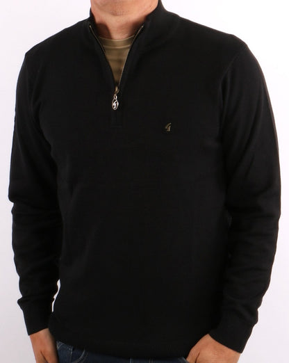 Gabicci Vintage Quarter Zip Black
