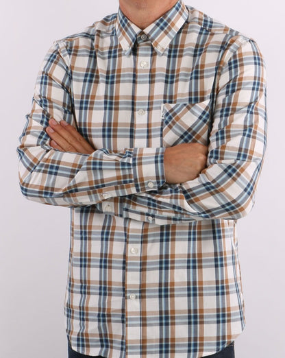 Ben Sherman Winter Madras Check Shirt Cream
