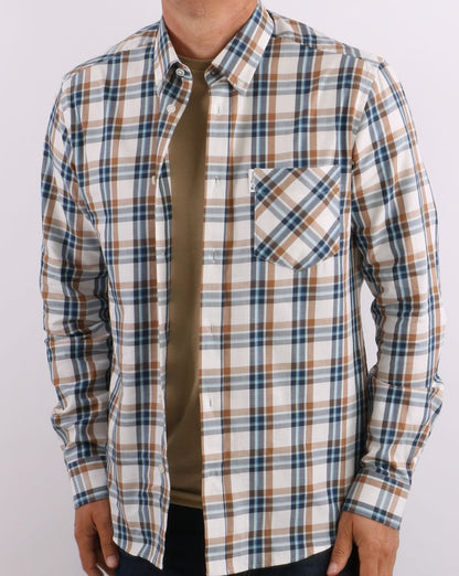Ben Sherman Winter Madras Check Shirt Cream