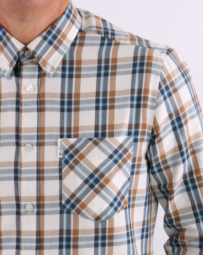 Ben Sherman Winter Madras Check Shirt Cream
