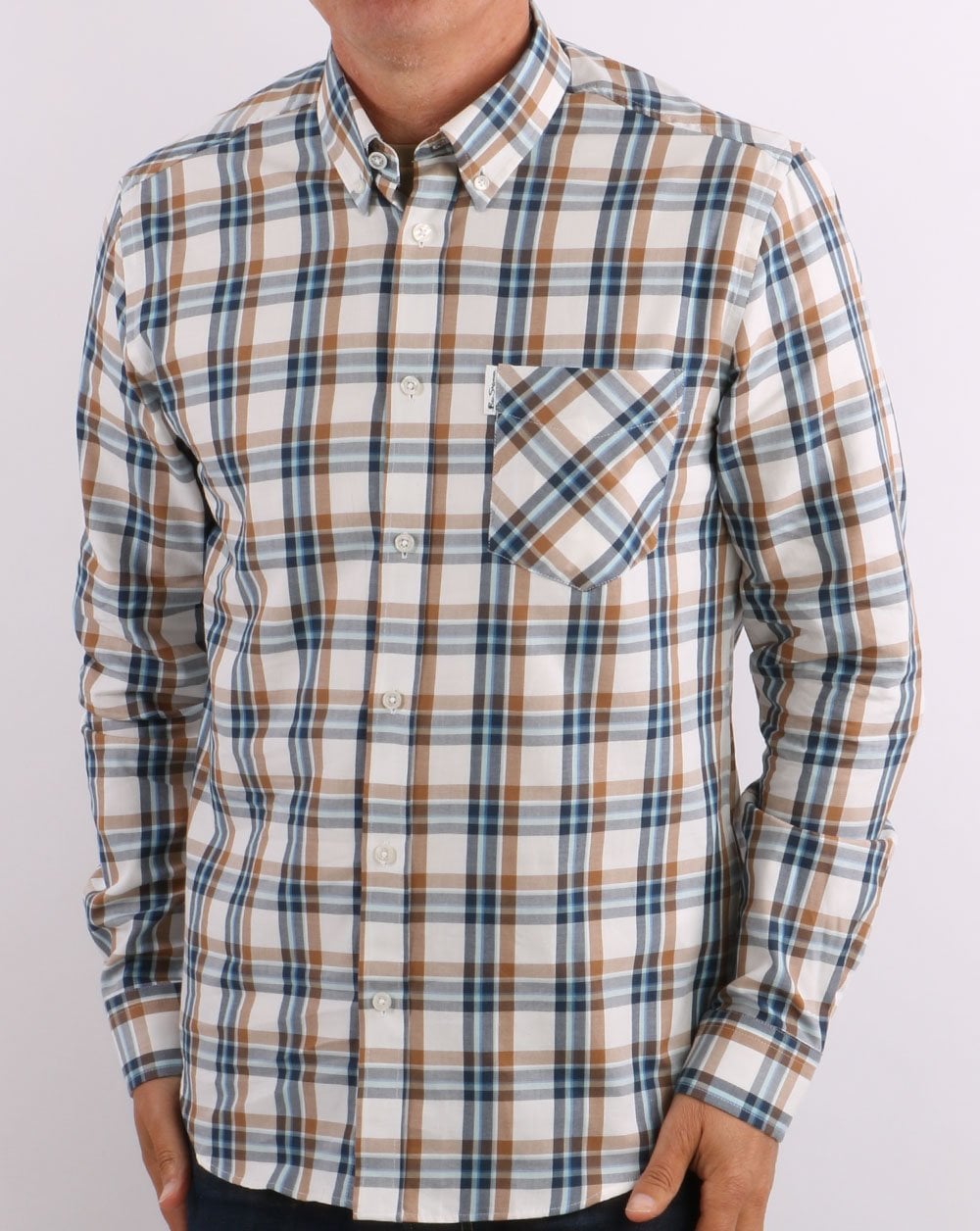 Ben Sherman Winter Madras Check Shirt Cream