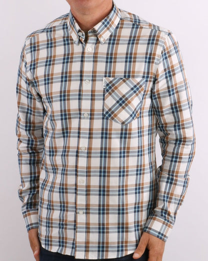 Ben Sherman Winter Madras Check Shirt Cream