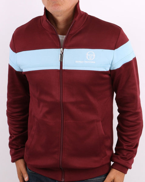 Sergio Tacchini Masters Track Top Claret/Sky Blue