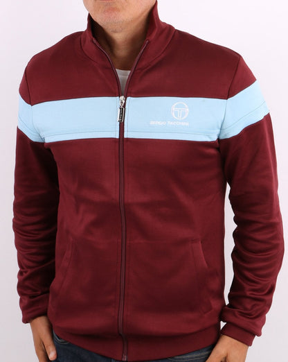Sergio Tacchini Masters Track Top Claret/Sky Blue