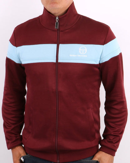 Sergio Tacchini Masters Track Top Claret/Sky Blue