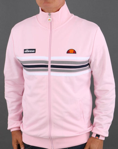 Ellesse 5 Stripe Track Top Pink