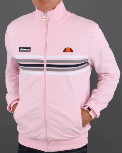 Ellesse 5 Stripe Track Top Pink