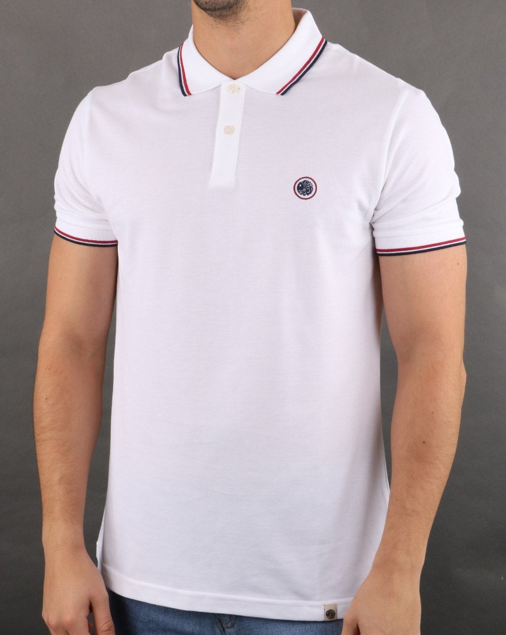 Pretty Green Barton Polo Shirt White/navy