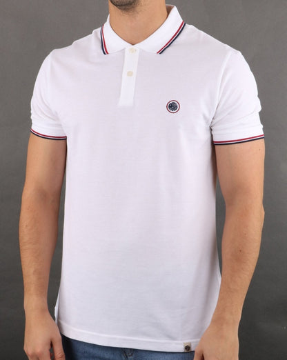 Pretty Green Barton Polo Shirt White/navy