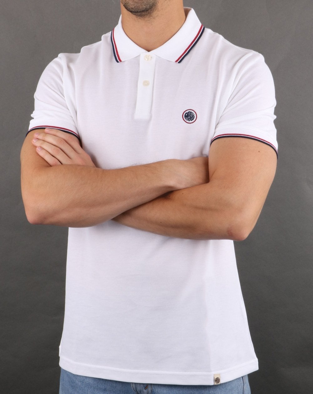 Pretty Green Barton Polo Shirt White/navy