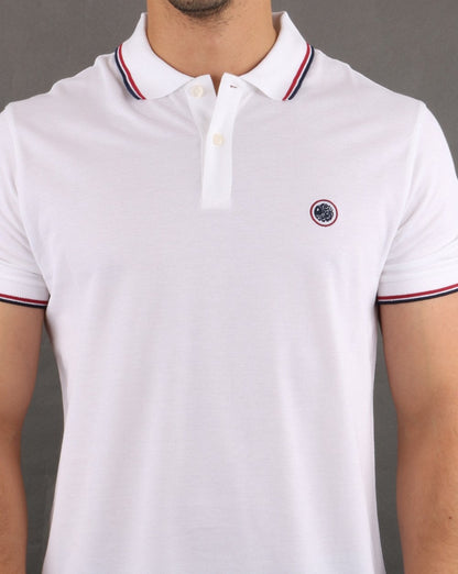 Pretty Green Barton Polo Shirt White/navy