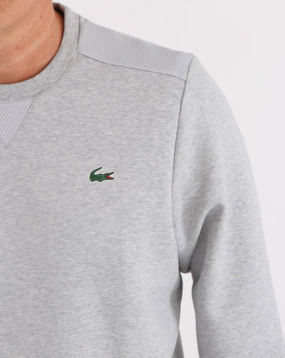 Lacoste Sport Mesh Panel Sweatshirt Silver Grey