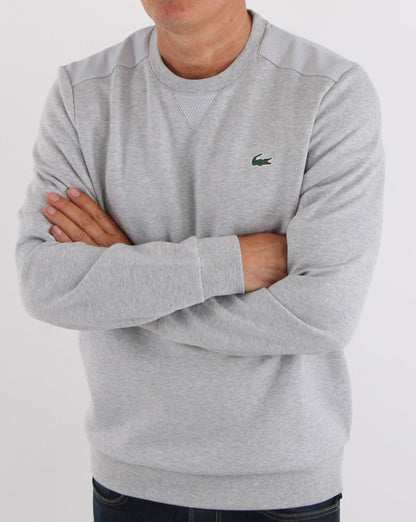 Lacoste Sport Mesh Panel Sweatshirt Silver Grey