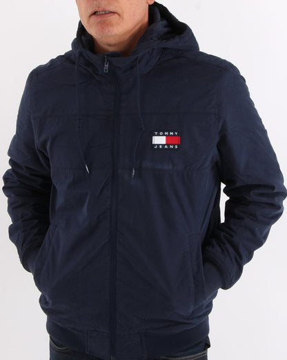 Tommy Jeans Fleece Lined Shell Jacket Navy