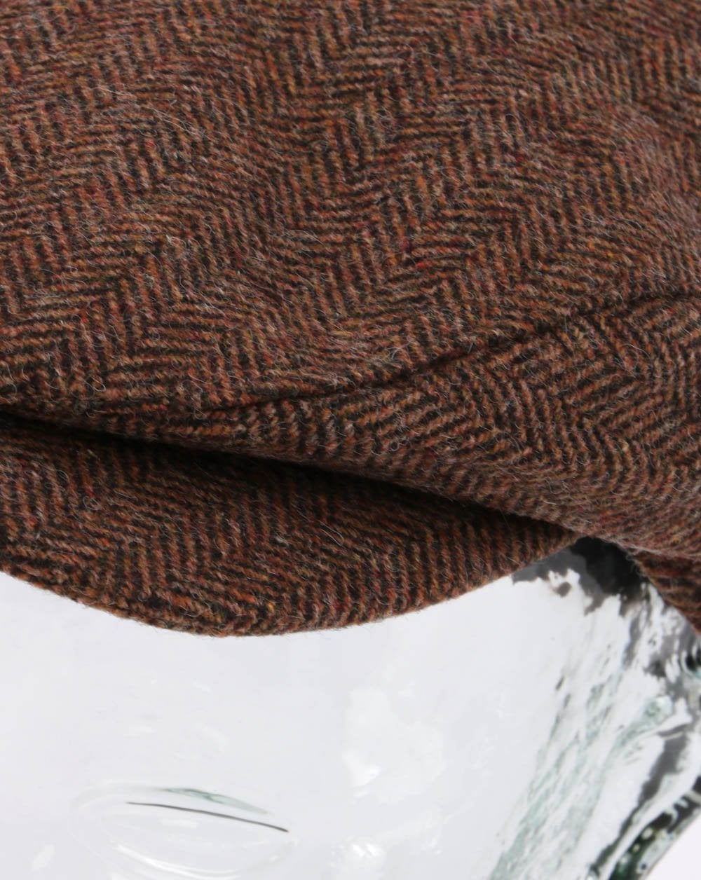 Herringbone Extended Bill Flat Cap Brown