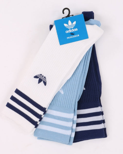 Adidas Originals Solid Crew Socks 3 Pack White/Navy/Sky Blue