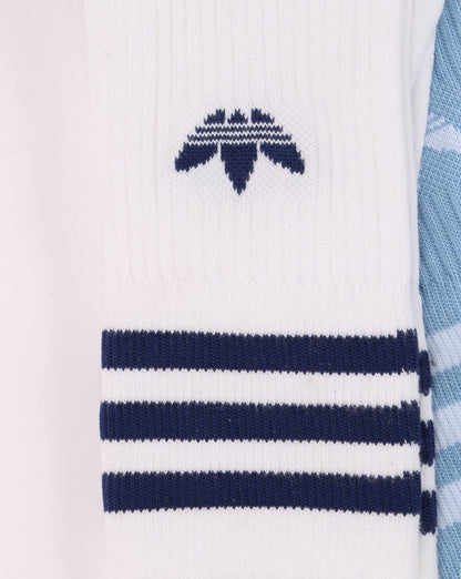 Adidas Originals Solid Crew Socks 3 Pack White/Navy/Sky Blue