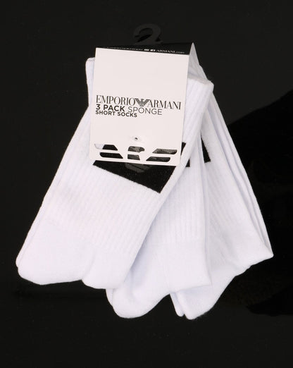 Emporio Armani 3 Pack Socks White