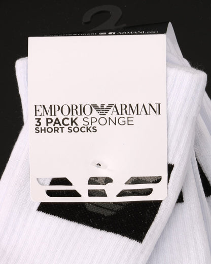 Emporio Armani 3 Pack Socks White