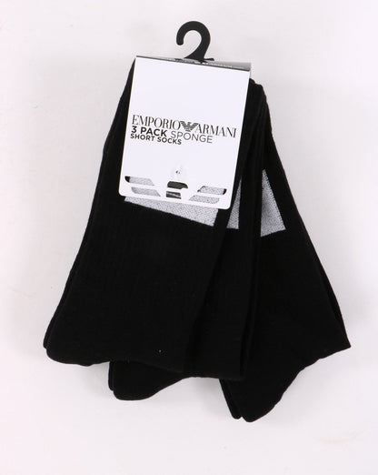 Emporio Armani 3 Pack Socks Black