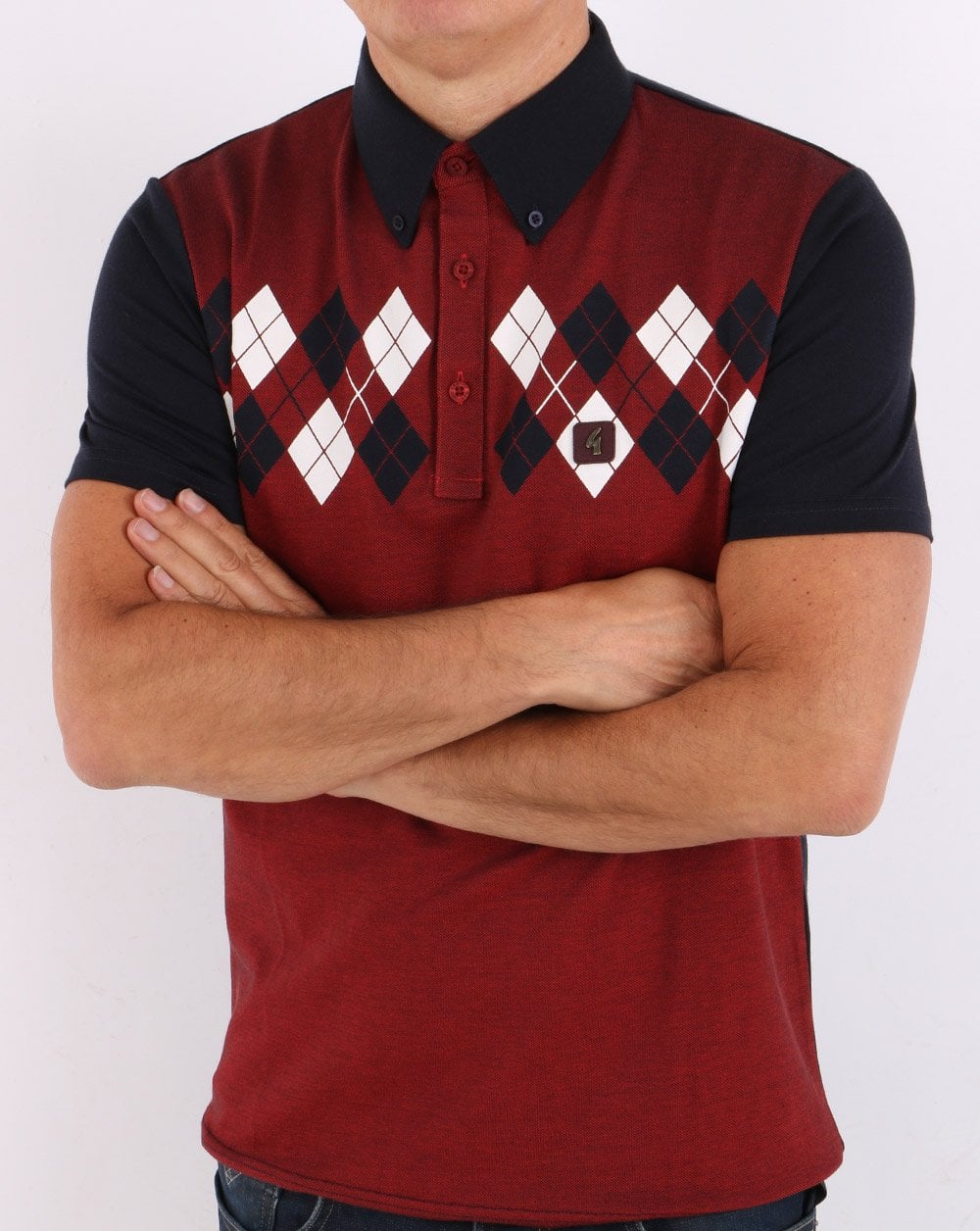 Gabicci Vintage Woodward Polo Navy/Red