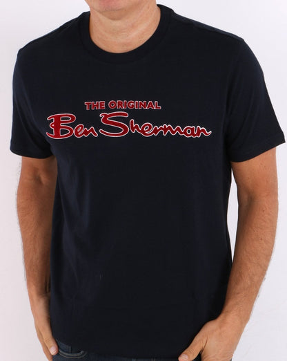 Ben Sherman Signature Flock T-shirt Dark Navy