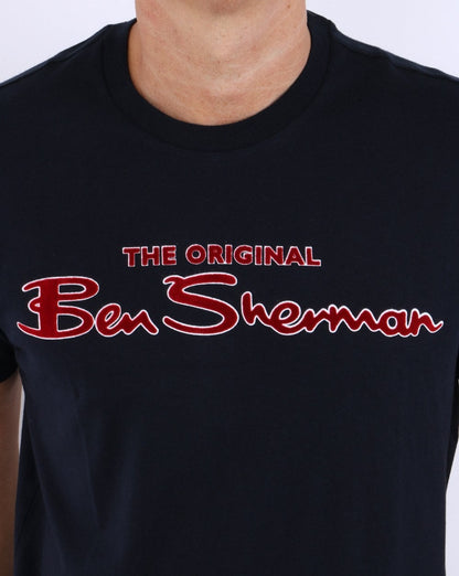Ben Sherman Signature Flock T-shirt Dark Navy