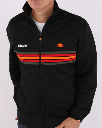 Ellesse 5 Stripe 80S Elite Track Top Black