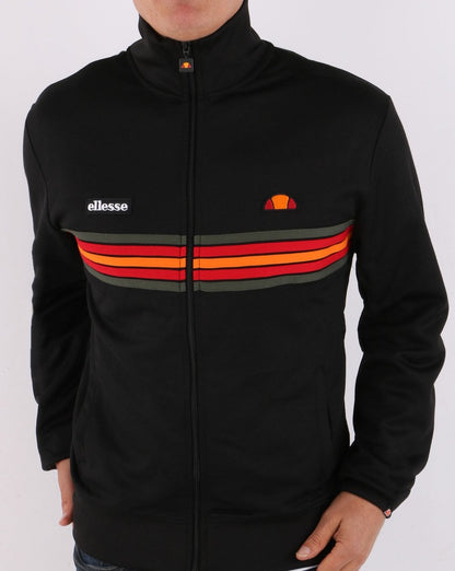 Ellesse 5 Stripe 80S Elite Track Top Black