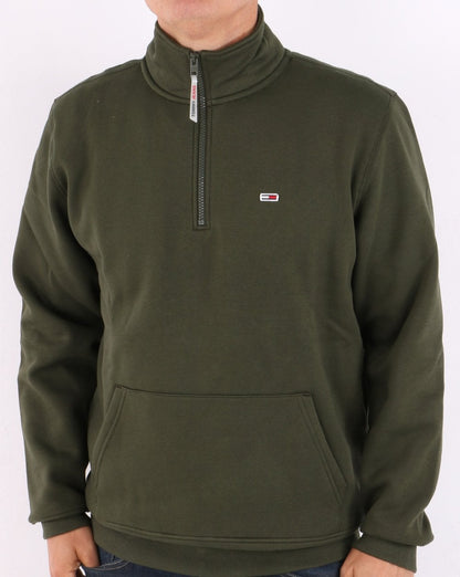 Tommy Jeans Half Zip Sweatshirt Dark Olive