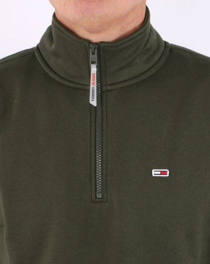 Tommy Jeans Half Zip Sweatshirt Dark Olive