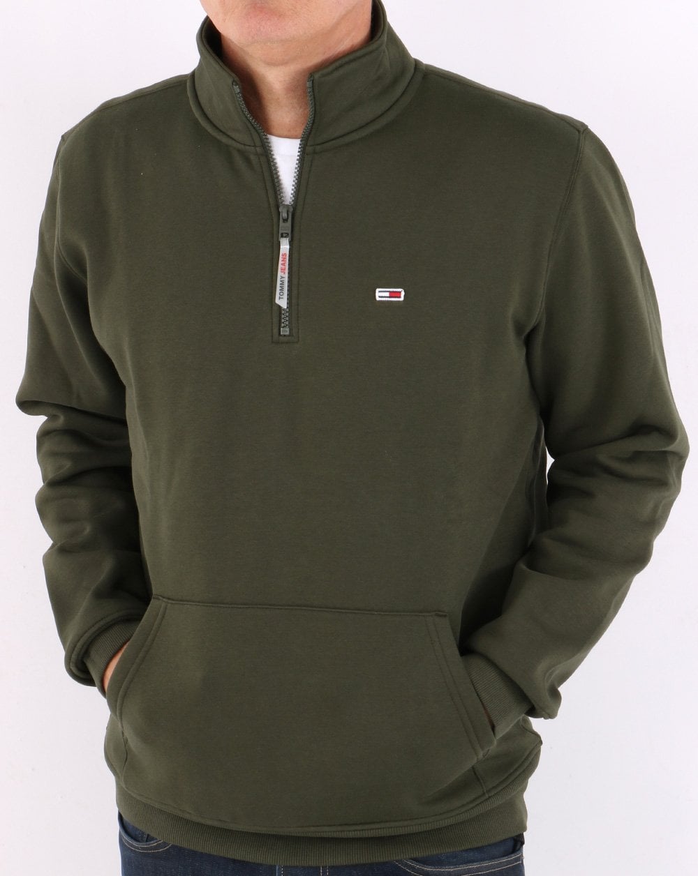 Tommy Jeans Half Zip Sweatshirt Dark Olive