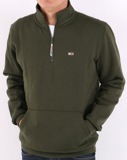 Tommy Jeans Half Zip Sweatshirt Dark Olive