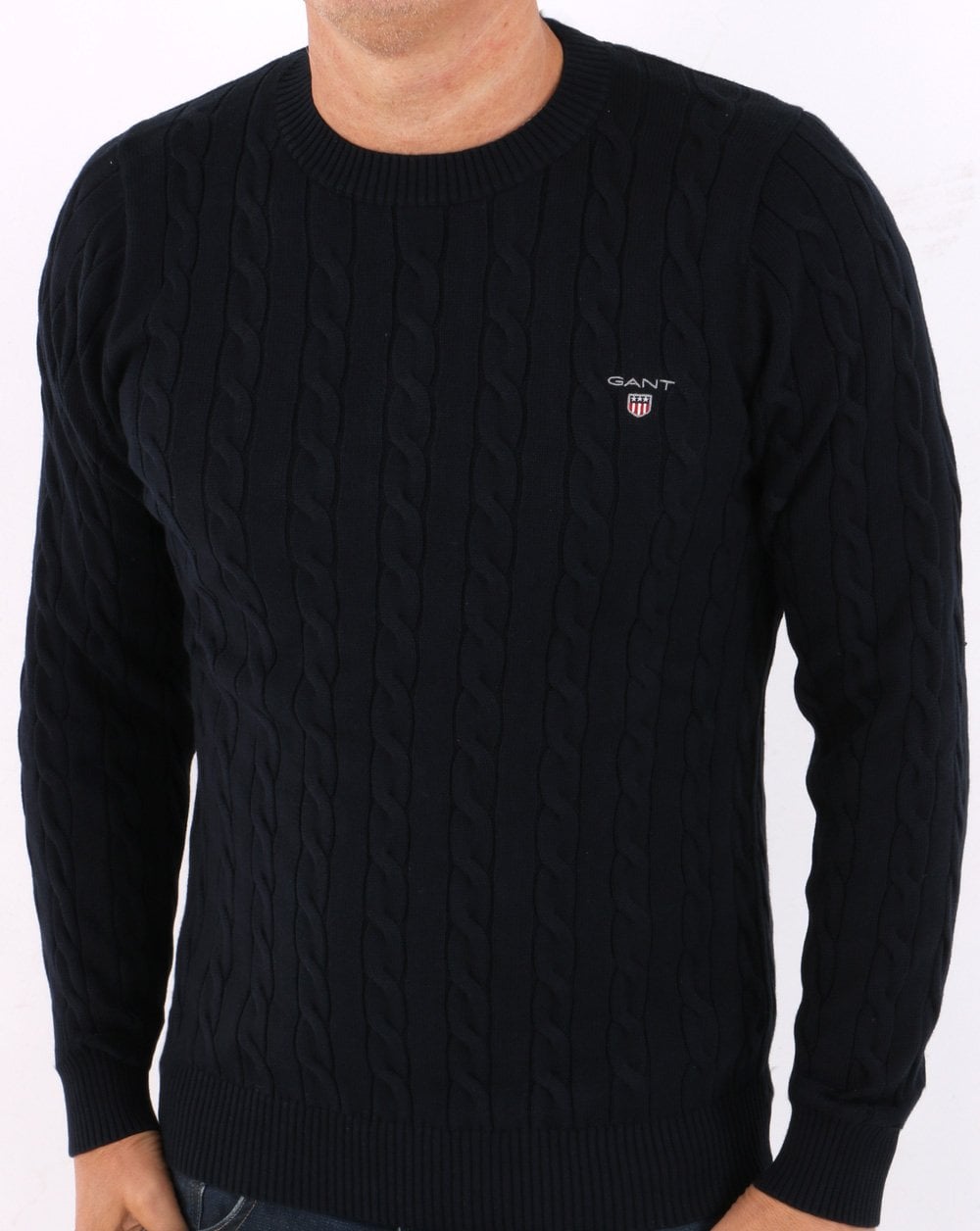 Gant Cable Crew Knit Navy