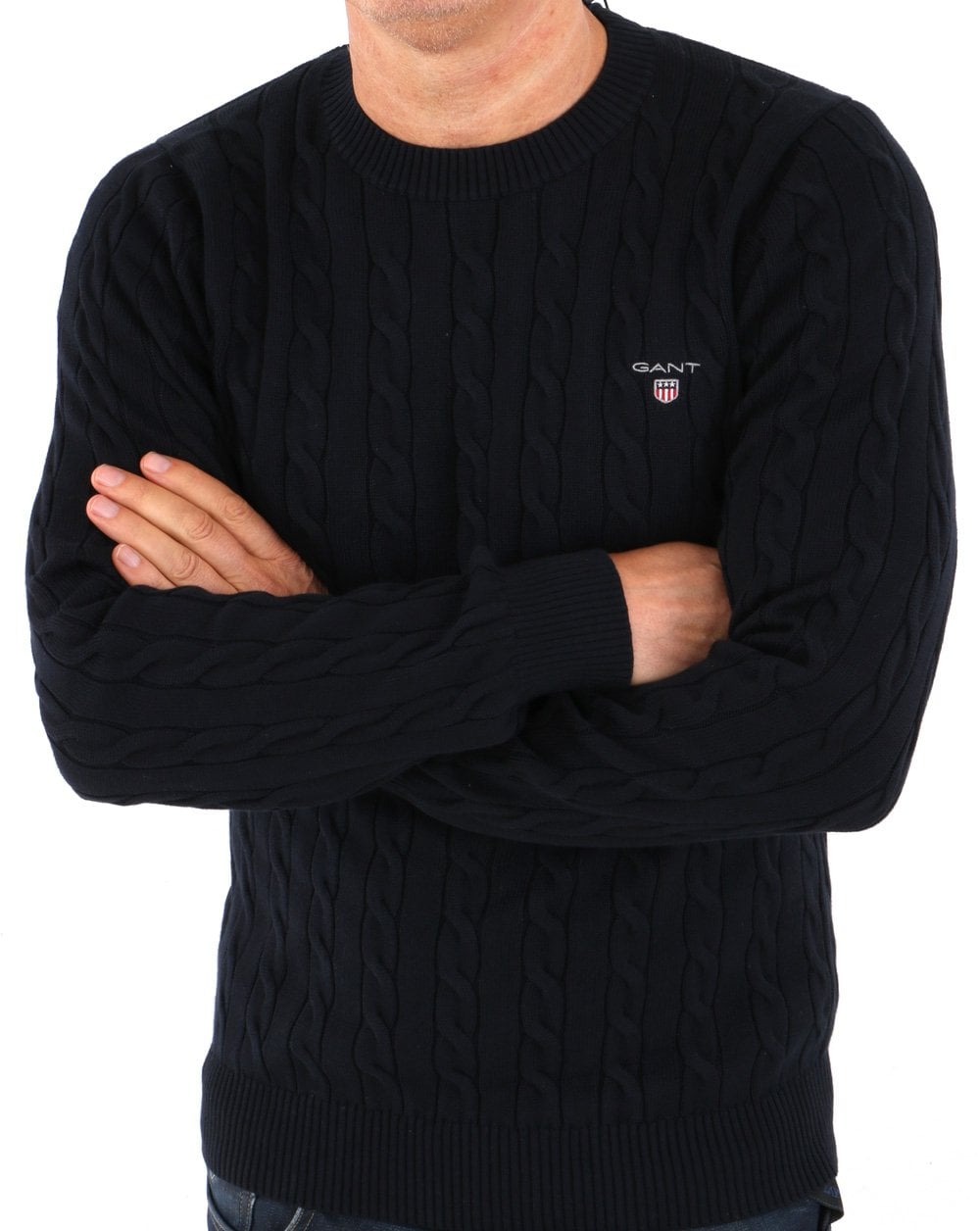 Gant Cable Crew Knit Navy