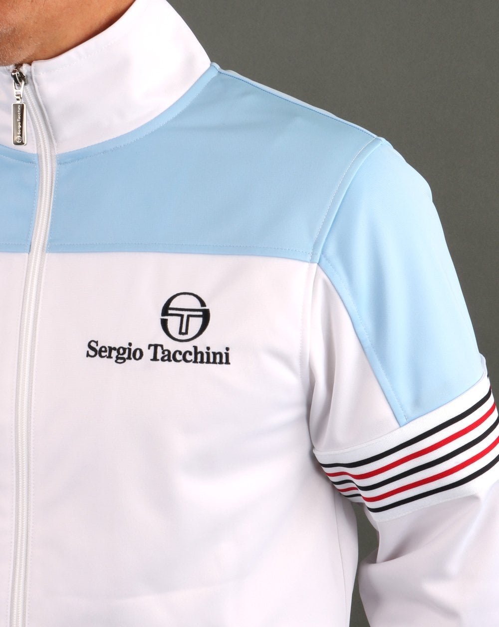 Sergio Tacchini Wilander Track Top White Sky