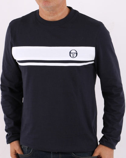 Sergio Tacchini Masters Long Sleeve T Shirt Navy/White