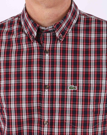Lacoste Check Oxford Shirt Red/Navy/White