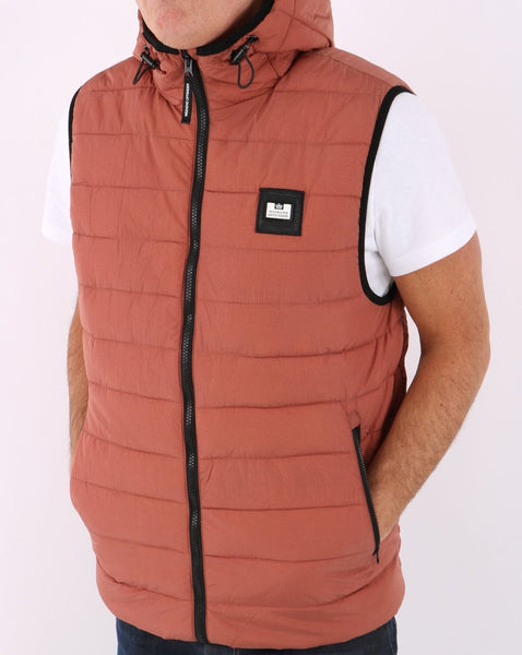 Weekend Offender Berglake Hooded Gilet Terracotta