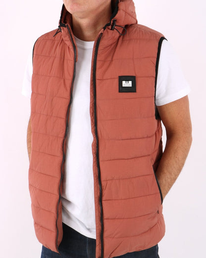 Weekend Offender Berglake Hooded Gilet Terracotta