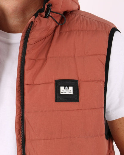 Weekend Offender Berglake Hooded Gilet Terracotta