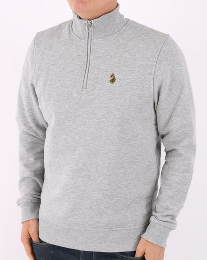 Luke Sport Sydney 1/4 Zip Sweatshirt Mid Marl Grey