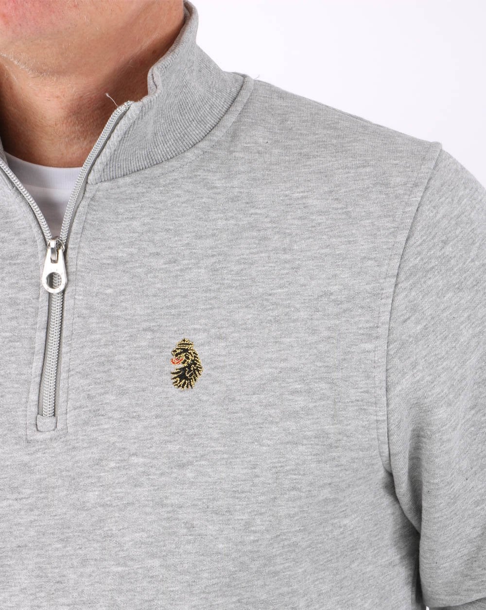 Luke Sport Sydney 1/4 Zip Sweatshirt Mid Marl Grey